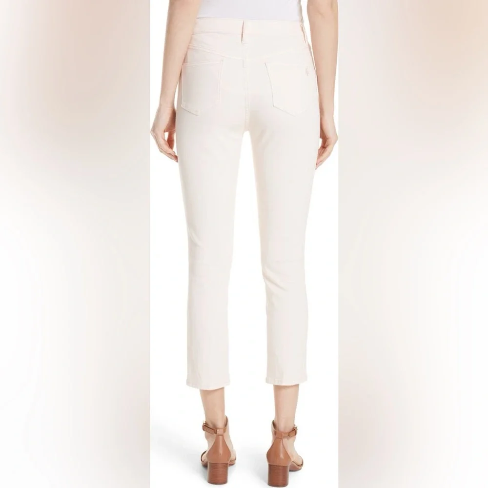 Tory Burch Mara Cropped Stretchy Jeans-Ballet Pink